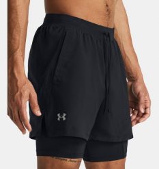 UNDER ARMOUR UA LAUNCH 5 2-IN-1 SHORT Spodenki treningowe męskie. Szare krótkie spodenki sportowe męskie Under Armour, m, bez wzorów, z materiału, do biegania. Za 219.00 zł.