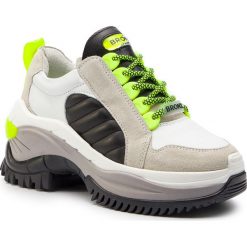 Sneakersy BRONX - 66266A-AC BX 1586 White/Neon Yellow/Black 3045. Białe półbuty damskie Bronx, bez wzorów, z materiału, bez obcasa, na koturnie, bez zapięcia. W wyprzedaży za 399.00 zł.