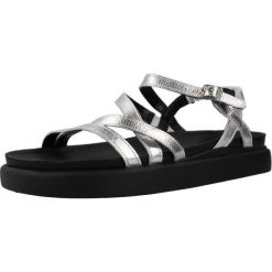 Sandały CLARKS ARISTELLA ROSE Srebrny. Szare sandały damskie Clarks, bez wzorów, ze skóry, bez obcasa, bez zapięcia. Za 236.99 zł.