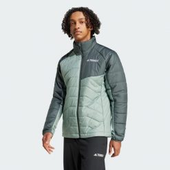 Kurtka Terrex Multi Synthetic Insulated. Zielone kurtki sportowe męskie Adidas, s, bez wzorów, z materiału, trekkingowe. Za 599.00 zł.