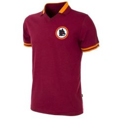 Koszulka retro piłkarska dla dorosłych - AS Roma 1978-79 - Czerwona. Czerwone koszulki sportowe męskie COPA FOOTBALL, bez wzorów, bez kołnierzyka, bez ramiączek, do piłki nożnej. Za 340.84 zł.