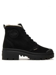Palladium Trapery 98867-008-M Czarny. Czarne śniegowce i trapery damskie Palladium, z nubiku. Za 359.99 zł.