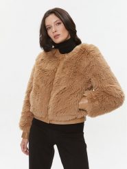 TWINSET Futro 232TT2021 Brązowy Regular Fit. Brązowe płaszcze damskie Twinset, bez wzorów, z futra, bez kaptura. Za 1,499.00 zł.