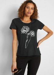 T-shirt. Szare t-shirty damskie bonprix, bez wzorów, bez kołnierzyka. Za 39.99 zł.