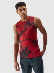 4F Tank top treningowy z materiału z recyklingu męski - czerwony XL. Czerwone koszulki sportowe męskie 4f, m, bez wzorów, z dzianiny, klasyczne, bez kołnierzyka. W wyprzedaży za 69.99 zł.