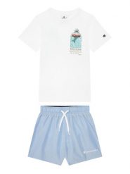 Champion Komplet t-shirt i spodenki 307063 Niebieski Regular Fit. Niebieskie szorty dla chłopców Champion, bez wzorów, z bawełny. Za 79.99 zł.