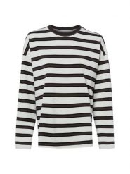 Noisy May Koszulka z długim rękawem Kobiety Bawełna biały|szary, S. Białe t-shirty damskie Noisy may, s, bez wzorów, z bawełny, eleganckie, bez kołnierzyka. Za 89.95 zł.