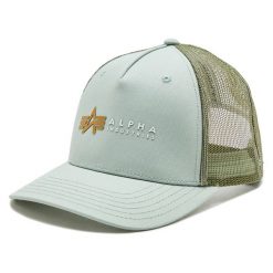Czapka z daszkiem Alpha Industries. Zielone czapki i kapelusze damskie Alpha Industries, bez wzorów. Za 79.99 zł.