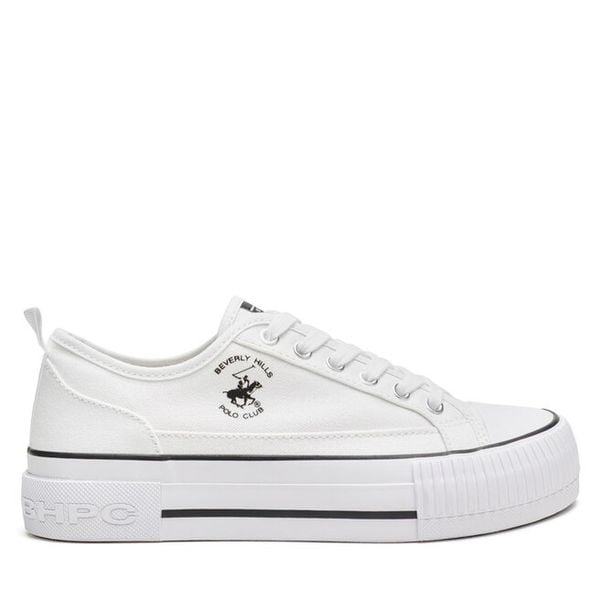 Trampki Beverly Hills Polo Club. Białe trampki i tenisówki damskie Beverly Hills Polo Club, bez wzorów, bez zapięcia. Za 119.99 zł.
