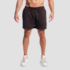 Szorty męskie fitness oversize brązowe Aura. Brązowe krótkie spodenki sportowe męskie GYMBEAM, m, bez wzorów, z bawełny, na fitness i siłownię. Za 118.90 zł.