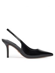 Nine West Szpilki SX005-01 Czarny. Czarne sandały damskie Nine West, bez wzorów, ze skóry, bez obcasa, bez zapięcia. Za 229.99 zł.