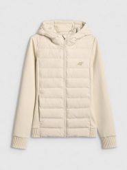 4F Kurtka z wypełnieniem syntetycznym damska - beżowa XS. Brązowe kurtki damskie 4f, xs, bez wzorów, z puchu, bez kaptura. Za 349.99 zł.