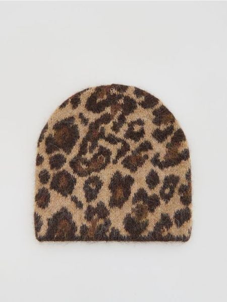 Czapka z wełną alpaki - wielobarwny. Czapki i kapelusze damskie Reserved, bez wzorów, z wełny. Za 69.99 zł.