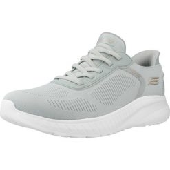 Buty SKECHERS BOBS SQUAD CHAOS Zielony. Zielone obuwie sportowe damskie Skechers, bez wzorów, z materiału, trekkingowe, Skechers Sport. Za 340.36 zł.