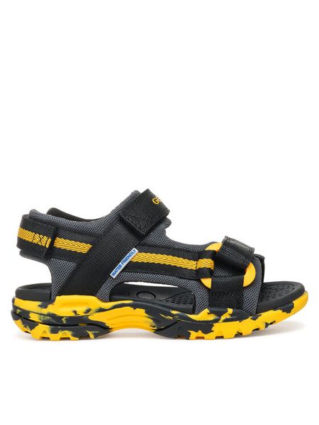 Geox Sandały Jr Borealis J450RE 1411 C0054 S Czarny. Czarne sandały chłopięce Geox, z materiału, bez zapięcia. Za 299.99 zł.