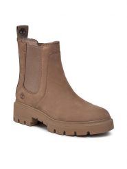 Timberland Sztyblety Cortina Valley Chelsea TB0A41EW9291 Beżowy. Brązowe botki damskie Timberland, z nubiku, bez obcasa, na płaskiej podeszwie, bez zapięcia. Za 619.99 zł.