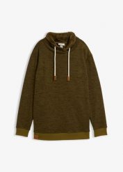 Długa bluza. Zielone bluzy damskie bonprix, bez wzorów, bez kaptura. Za 99.99 zł.