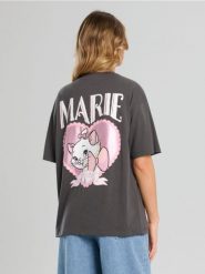 Bawełniana koszulka z nadrukiem The Aristocats - szary. Szare t-shirty damskie Sinsay, l, bez wzorów, z bawełny, bez kołnierzyka. Za 39.99 zł.
