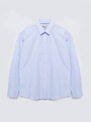 Koszula męska w prążek błękitna Gibinor 400. Niebieskie koszule męskie Big Star, l, bez wzorów, z bawełny, biznesowe, bez kołnierzyka, bez ramiączek. Za 199.99 zł.