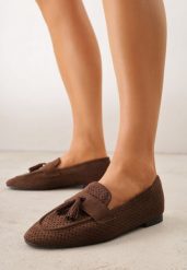 Ciemnobrązowe Ażurowe Mokasyny VICES Ozdobione Frędzlami Catiana. Brązowe mokasyny damskie Born2be, z jeansu, biznesowe. Za 89.99 zł.