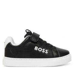 Sneakersy BOSS. Czarne trampki i tenisówki chłopięce Boss, bez wzorów, bez zapięcia. Za 559.99 zł.