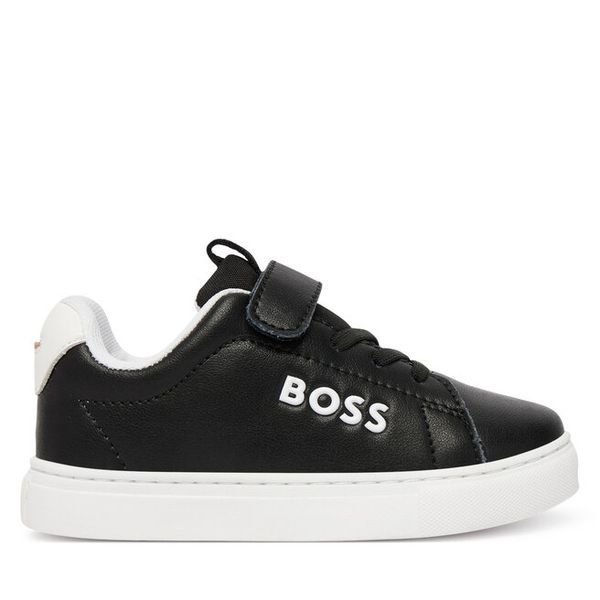 Sneakersy BOSS. Czarne trampki i tenisówki chłopięce Boss, bez wzorów, bez zapięcia. Za 345.99 zł.