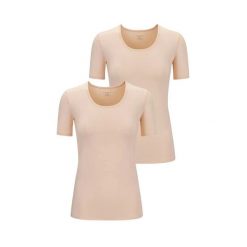 T-shirt damski Falke Daily Comfort (x2). Brązowe t-shirty damskie Falke, m, bez wzorów, z bawełny, eleganckie, bez kołnierzyka. Za 243.00 zł.