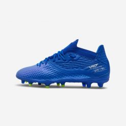 Buty piłkarskie Kipsta Viralto III 3D Airmesh FG. Niebieskie buty sportowe męskie KIPSTA, z dzianiny, bez zapięcia, do piłki nożnej. W wyprzedaży za 179.99 zł.