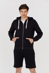 GUESS Czarna męska bluza z kapturem Slim Fit, Rozmiar S. Czarne bluzy męskie Guess, m, z aplikacjami, z kapturem. W wyprzedaży za 354.99 zł.