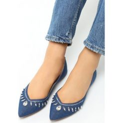 Niebieskie Balerinki Flean. Niebieskie baleriny damskie Born2be, z aplikacjami, z denimu. Za 39.99 zł.