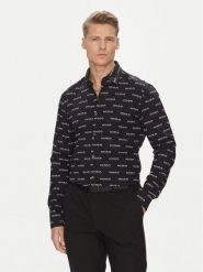 HUGO Koszula Ermo 50545349 Czarny Slim Fit. Czarne koszule męskie Hugo, m, bez wzorów, z bawełny, bez kołnierzyka, bez ramiączek. Za 369.99 zł.