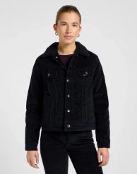 DAMSKA KURTKA LEE SHERPA RIDER JKT UNIONALL BLACK 112370870. Czarne płaszcze damskie Lee, s, bez wzorów, bez kaptura. Za 299.99 zł.