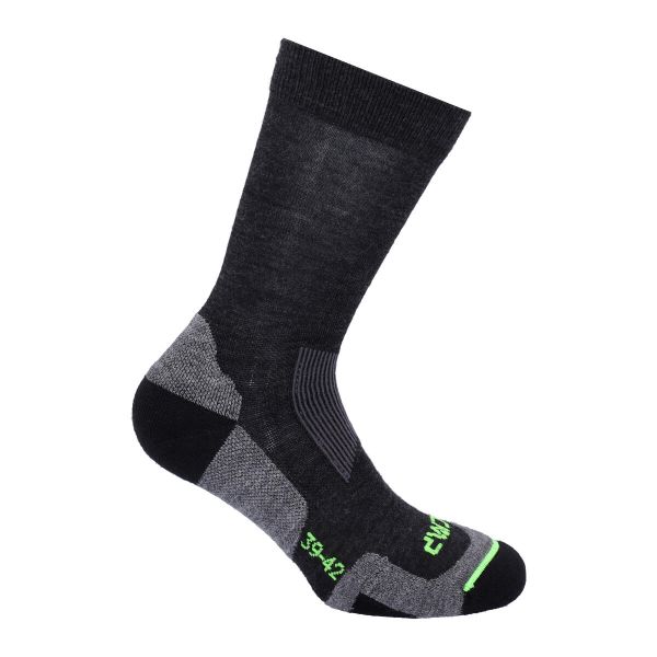 Skarpety merino CMP Trekking Wool Sock. Czarne skarpety męskie CMP, bez wzorów. Za 58.99 zł.
