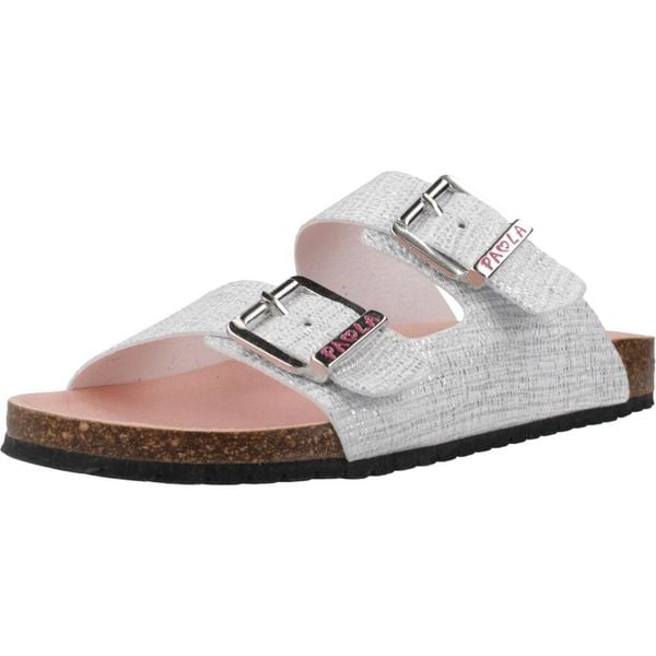 Sandały PABLOSKY 883203P Srebrny. Szare sandały damskie Pablosky, bez wzorów, z tkaniny, bez obcasa, bez zapięcia. Za 175.99 zł.