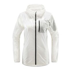 Kurtka przeciwwiatrowa damska Haglöfs L.I.M Shield Hood. Białe kurtki damskie Haglöfs, l, bez wzorów, z softshellu, bez kaptura, trekkingowe. Za 359.99 zł.