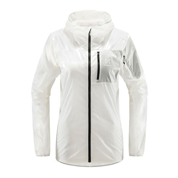 Kurtka przeciwwiatrowa damska Haglöfs L.I.M Shield Hood. Białe kurtki damskie Haglöfs, l, bez wzorów, z softshellu, bez kaptura, trekkingowe. Za 359.99 zł.