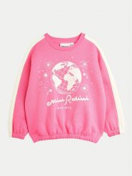 Mini Rodini Bluza Society 2472011928 Różowy Regular Fit. Czerwone bluzy dla dziewczynek Mini Rodini, bez wzorów, z bawełny, bez ramiączek, bez kaptura. Za 159.99 zł.