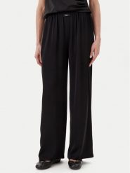 Eleh Spodnie palazzo ESS250049 Czarny Regular Fit. Czarne spodnie materiałowe damskie Eleh, l, bez wzorów, z materiału. Za 409.99 zł.