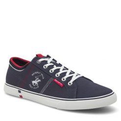 Tenisówki Beverly Hills Polo Club. Niebieskie półbuty na co dzień męskie Beverly Hills Polo Club, bez wzorów, bez zapięcia. Za 149.99 zł.