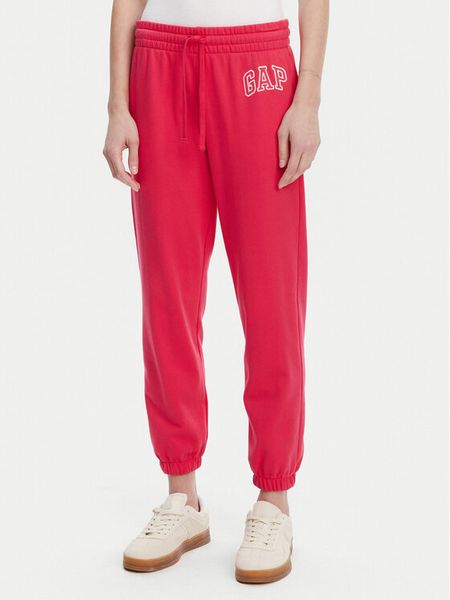 Gap Spodnie dresowe 889527-04 Różowy Relaxed Fit. Czerwone spodnie dresowe damskie GAP, m, bez wzorów, z bawełny. Za 129.99 zł.