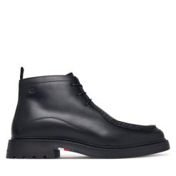 Trzewiki Tommy Hilfiger. Czarne botki męskie Tommy Hilfiger, bez wzorów, casualowe, bez zapięcia. Za 749.99 zł.