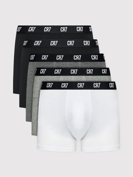 Cristiano Ronaldo CR7 Komplet bokserek Basic Trunk 5-Pack 8106-49-2400 Szary. Szare bokserki męskie Cristiano Ronaldo CR7, m, bez wzorów, z bawełny. Za 143.99 zł.