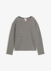Sweter z dżerseju. Czarne swetry damskie bonprix, bez wzorów, z dżerseju, bez kołnierzyka, bez ramiączek, krótkie, bez kaptura. Za 109.99 zł.