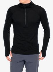 Bluza z zamkiem męska Inov-8 Merino Hoodie HZ. Czarne bluzy męskie Inov-8, m, bez wzorów, z materiału, z kapturem. Za 543.39 zł.