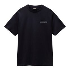 Koszulka męska Napapijri S-Albula. Czarne koszulki sportowe męskie Napapijri, m, bez wzorów, bez kołnierzyka, bez ramiączek, trekkingowe. Za 109.99 zł.