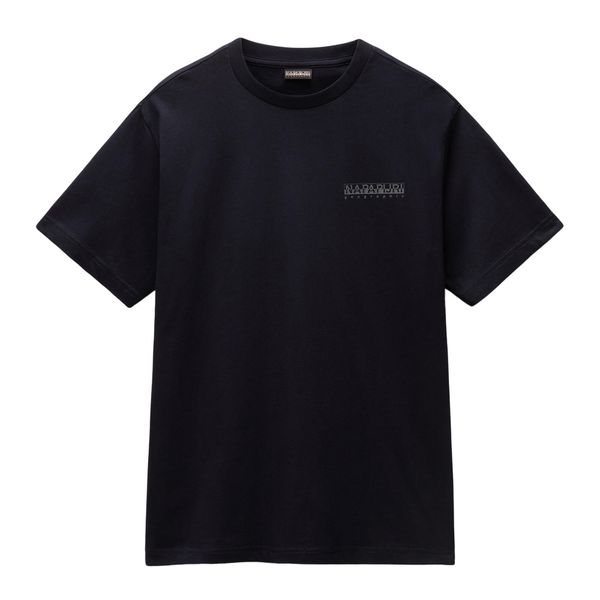 Koszulka męska Napapijri S-Albula. Czarne koszulki sportowe męskie Napapijri, m, bez wzorów, bez kołnierzyka, bez ramiączek, trekkingowe. Za 109.99 zł.