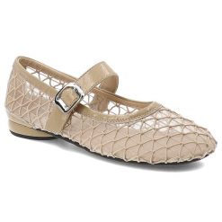 Baleriny damskie Filippo, cholewka z materiału tekstylnego siateczkowego z wykończeniem ze skóry naturalnej licowej na płaskiej podeszwie, beżowe, DP. Brązowe półbuty damskie Filippo, bez wzorów, ze skóry, bez obcasa, na płaskiej podeszwie, bez zapięcia. Za 144.90 zł.