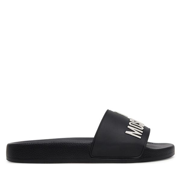 Klapki LOVE MOSCHINO. Czarne klapki damskie Love Moschino, bez wzorów, bez obcasa. Za 259.99 zł.