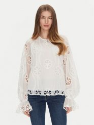 Bardot Bluzka 59731TB Biały Regular Fit. Białe bluzki damskie Bardot, bez wzorów, z syntetyku, bez kołnierzyka, bez ramiączek. Za 349.99 zł.