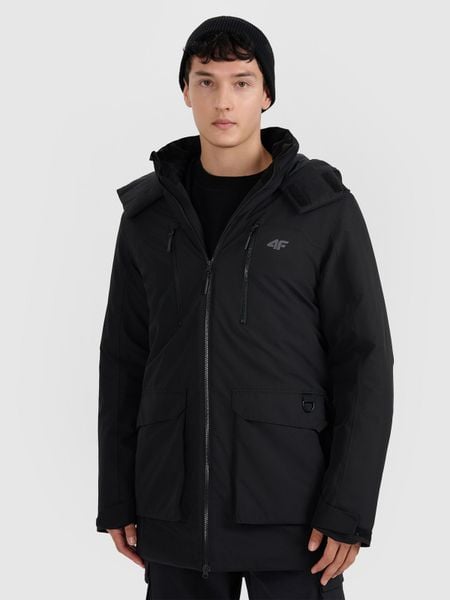 4F Kurtka zimowa membrana 8000 męska - czarna 3XL. Czarne kurtki męskie 4f, na zimę, m, bez wzorów, bez kaptura. Za 599.99 zł.